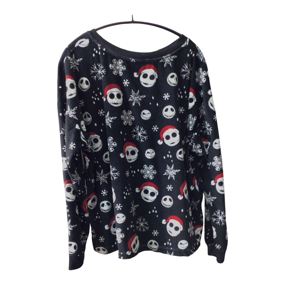 Disney Black and White Pajama Set with Santa Skulls - Picture 2 of 4